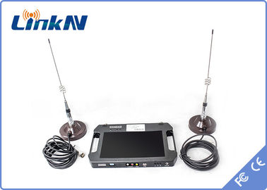 전지 전원을 사용하는 전시를 가진 전술상 영상 수신기 COFDM QPSK AES256 암호화 FHD CVBS H.264